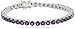 Sterling Silver and Gemstone Tennis Bracelet, 7.25"