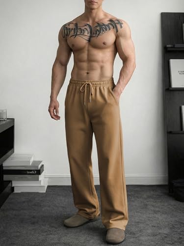 Image of JMIERR Men's Casual Baggy Pants Lightweight Wide Leg Lounge Travel Pants Streetwear with Pockets