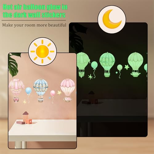 2 Vinilos Decorativos Globos Aerostáticos que Brillan en la Oscuridad miniatura 3