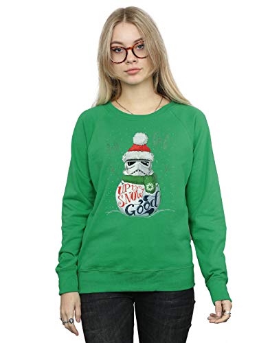 Image of Absolute Cult Star Wars Women's Stormtrooper Up To Snow Good Sweatshirt Irish Green Medium