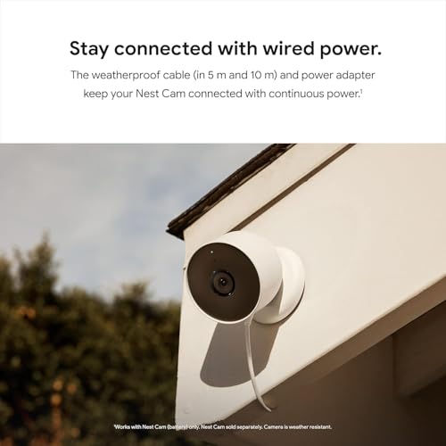 Google Nest Cam Weatherproof Cable for Nest Cam (Battery) Only - 720p - 5m - Snow - image 2
