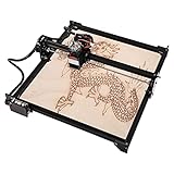 ✅ Cabezal láser de alta potencia: el cabezal láser de 20 W puede grabar y cortar madera, cuero, papel y fieltro, puede grabar un poco de plástico oscuro (como el acrílico de color negro, pero algunos otros plásticos pueden derretirse, no se ve bien). No puede grabar acero inoxidable pero puede dejar una marca en la cara metálica cambiando el color del acabado que puede durar más de un año