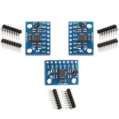 3 Pieces of GY-521 MPU-6050 MPU6050 3-Axis Accelerometer Gyroscope Modules, 6 DOF 6-Axis Accelerometer Gyroscope Sensor Modules with 16-bit AD Converter for Data Output, IIC/I2C, suitable for Arduino.