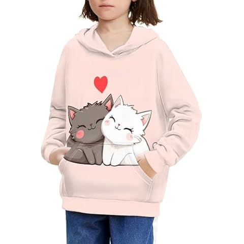 JEOCODY Cute Cat Hoodie for Kids Cover
