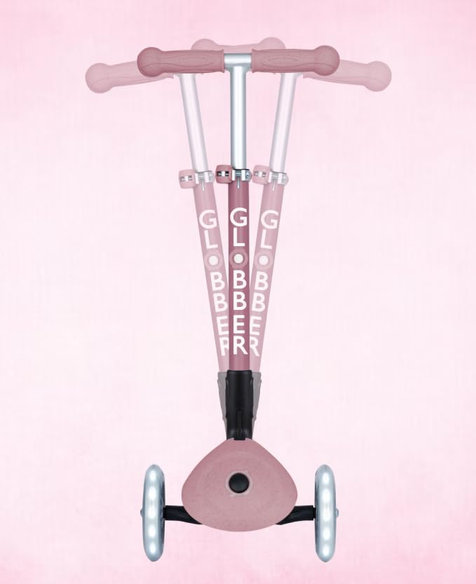 Globber Junior Eco Logic – Trottinette 3 Roues Pliable En Plastique Recyclé, Guidon Réglable, Roues LED Dynamo, Dès 2 Ans