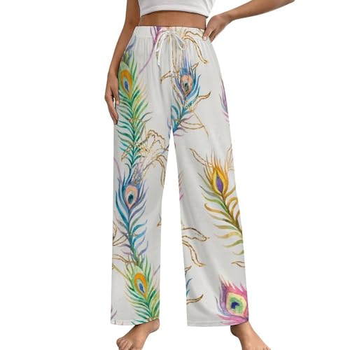 Vêtement pantalon de nuit femme bas de pyjama imprimé avec poches S