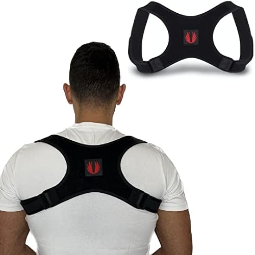 TULPAR Posture Corrector for Women and Men  Adjustable Upper Back Support Brace and Spinal Straightener Deters Slouching  Includes Additional Straps for Sizing and Posture Correction Guide