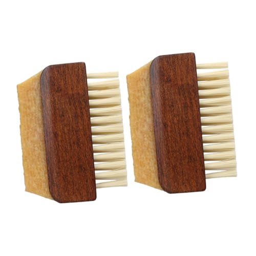 Holibanna 2 Piezas Cepillo de Limpieza para Zapatos Cepillo de Goma Doble Cara con Cerdas Suaves para Zapatillas Botas y Casa y Viaje