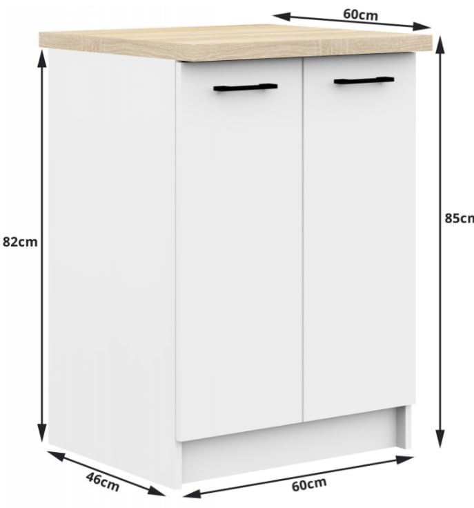 BDW - Ensemble de Meubles de Cuisine Complet Sans Appareils électroménagers - Mini-Cuisine 240 cm de Large - 240x203x46 cm - Blanc