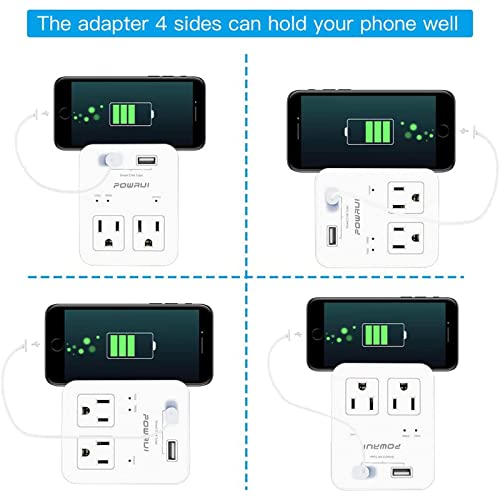 Travel Essentials European Plug Adapter - International Power Plug with 2 USB Ports & 2 US Outlets, Plug for Europe, UK, China, Australia, Japan, Fit for Laptop, Cell Phones (Not Voltage Converter) - Image 6