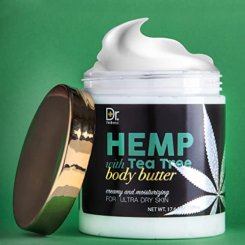 Dr. Wellness Hemp With Tea Tree Body Butter, Ultra Rich, Daily Use Moisturizing Lotion, For Nourished And Ultra Hydrated Skin, Hemp Skin Care Products, Body Butter #TOP1