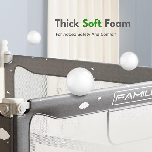 FAMILL Toddler Bed Rails, Quick-Assembly Bed Rails for Toddlers, Foldable Kids Beds Rail for Full Size Bed with U-Shape Base, Baby Bed Rail Guard (1 Side Star 39")