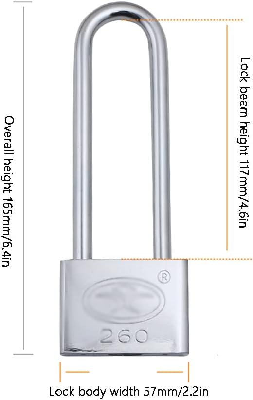 Heavy Locks U-Shaped Glass Lock-Long Beam Padlock, Gym, Locker, Glass Door Lock, Door Cabinet, Drawer Door, Bicycle, Long Beam Lock U-Locks for Bicycles