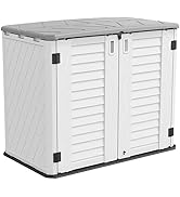 HOMSPARK Outdoor Storage Shed Weather Resistance, Thickened Resin Outdoor Storage Cabinet, 4×2.5×...