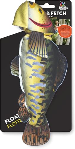 Spunky Pup Fly & Fetch Dog Toy - Durable, Floating, Interactive Bungee Launcher for Fetch and Water Play, Plush Fish