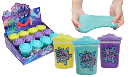 Slime multicolore Flypop's en pack de 12 pots pour animer un anniversaire d'enfant réussi