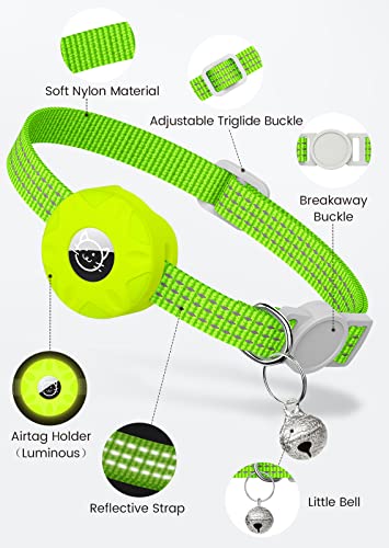 Coleira para gatos AirTag, coleira reflexiva para gatos Apple Air Tag, coleira GPS para gatos com su