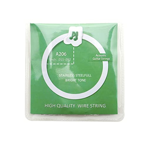 MuzcYM Lot de 6 cordes de guitare acoustique Flok 011-052 pouces en acier à haute teneur en carbone plaqué argent - Les Beatles, Paul McCartney, John Lennon, RIngo Starr, George Harrison MuzcYM Lot de 6 cordes de guitare acoustique Flok 011-052 pouces en acier à haute teneur en carbone plaqué argent – Image 4