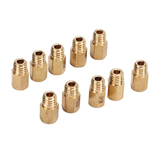Hex Main Jet, 10Pcs Solid Brass Structure Carburetor Main Jet Kit, Hex Style Main Jets Automotive Replacement Parts For Vm Tm Tmx 300‑390 #TOP12