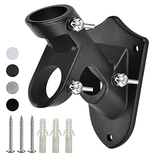 Haoridul Flag Pole Holder for Outside House, Heavy Duty Flag Pole Mounting Bracket, Aluminum Metal Flagpole Mount with Stainless Hardware for Outdoor, Rust Free, 1' Inner Diameter (Matte Black-1Pack)
