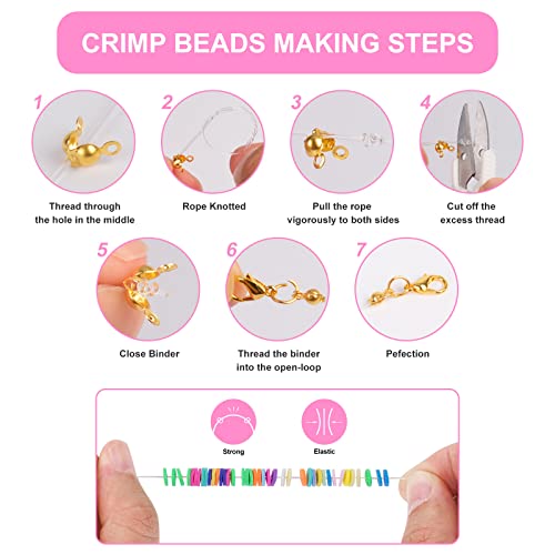 Lzouowo 6100 Polymer Clay Beads For Bracelets Making Aesthetic Kit 24 Colors Flat Heishi Beads For Jewelry Making Diy Set With Letter Beads, Smiley Face Beads And Charms Etc #TOP4