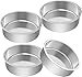 Price comparison product image AIKKIL Cake Pan, Stainless Steel Round Baking Pans Layer Cake Pans Tin Set, Non Toxic & Healthy, Mirror Polished & Dishwasher Safe (4, 8 Inch)