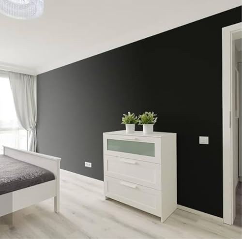 Image of WALLMATE Matte Black Wallpapaer Peel & Stick Contact Paper Self Adheisve Vinyl Wallpaper (Black Mat, 60x304 CM)