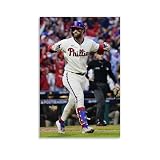 OscitY Bryce Harper Classical Home Run Poster Painting On Canvas Wall Art Scroll Picture Print Living Room Walls Decor Homes 24x36inch(60x90cm)