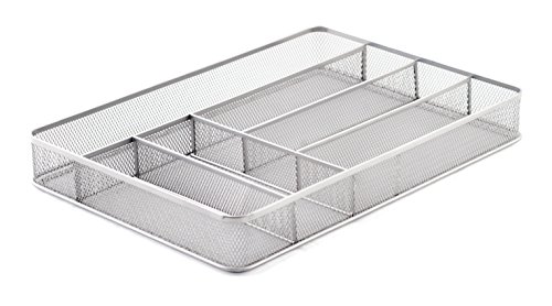 KD Organizers 6-Slot Large Mesh Drawer Organizer: Use as kitchen silverware or cutlery tray, desk drawer dividers for office supplies, bathroom accessories holder and more!