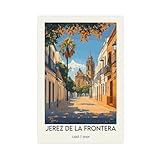 Jerez De La Frontera - Póster en lienzo para decoración de pared, pinturas para sala de estar, dormitorio, decoración de 60 x 90 cm
