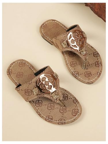 GORGLITTER Girl's Metallic Thong Flat Sandals Dressy Slip On Summer Walking Flip Flops4
