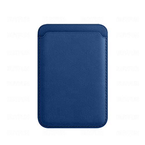 Preisvergleich Produktbild Magsafe Kartenetui RFID-Blockierung Echtleder Brieftasche Handy Kartenhalter Brieftasche für iPhone 12 Pro, blau (Blau) - 9873946309602