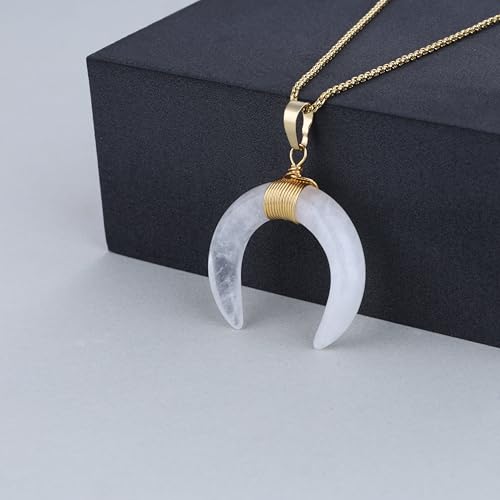 COAI Healing Crystal Moon Necklace for Women4