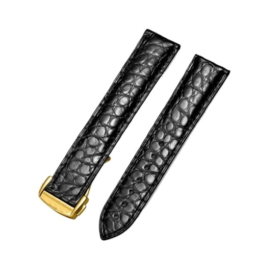 Bracelet montre 20mm Omega Seamaster en cuir crocodile pour homme chic