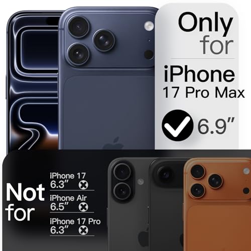 Image of JETech Slim Case for iPhone 17 Pro Max 6.9-Inch, Ultra-Thin Lightweight Minimalist Phone Cover with Camera Lens Protection, Matte Anti-Fingerprint Finish (Black)