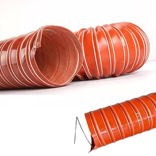 Tubo Flexible Conducto de Ventilación para Secadora de 2, 3, 4, 5 y 6 Pulgadas con Alambre de Acero, Manguera de Conducto Aislada para Escape, Manguera de Conducto de Fibra de Vidrio de 10/13 Pies(4m(