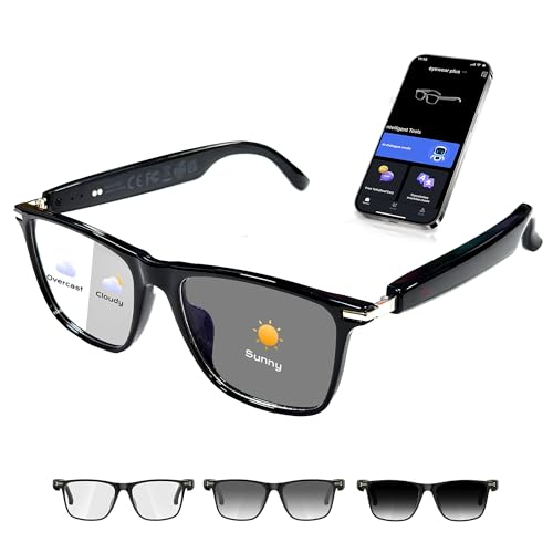 AI Smart Glasses,AI Chat Deepseek R1 and Gemini-2.5 with 164 Translations Supported,Bluetooth Glasses for Men Women,Music Playback & Hands-Free Calling,Physical Color Changing Lens,IP67 Waterproof by Generic - Used condition - US$18.99