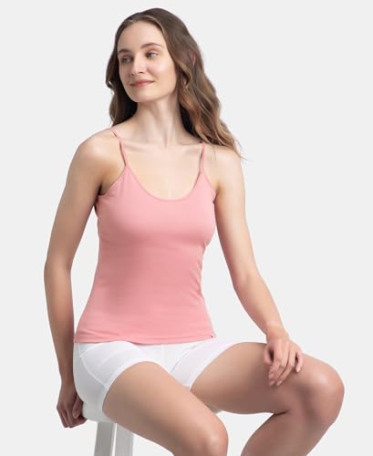 Image of Jockey 1487 Women Super Combed Cotton Rib Camisole with Adjustable Straps and StayFresh Treatment (Pack of 2)