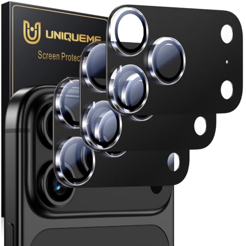 UniqueMe for 3 Pack iPhone 18 Pro Camera Lens Protector - All Black