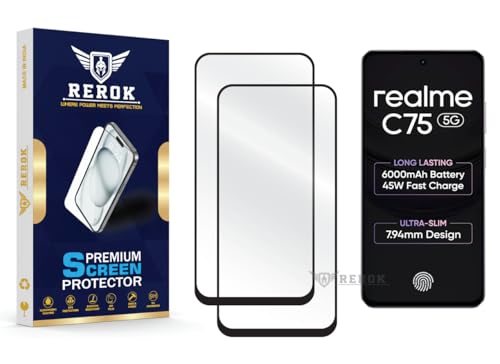 Image of Gorilla Tempered Glass Screen Protector Compatible with Realme C75 5G [Pack of 2] | Edge-to-Edge, Bubble-Free, Case Friendly, Easy Installation Kit