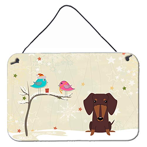 Caroline's Treasures BB2603DS812 Between Friends Dachshund - Chocolate Wall or Door Hanging Prints Aluminum Metal Sign Kitchen Wall Bar Bathroom Plaque Home Decor, 8x12, Multicolor