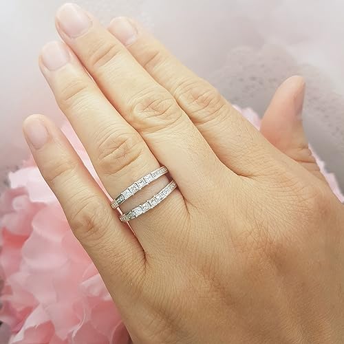 Dazzlingrock Collection Princess Diamond Double Guard Wedding Band Enhancer Ring for Women in 14K Solid Gold2