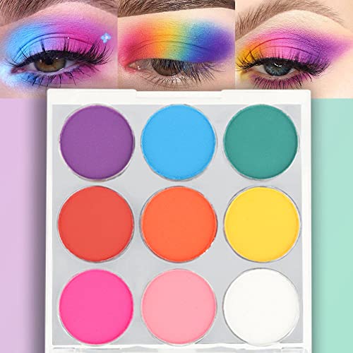 Suake 9 Colorful Light To Dark Matte Eyeshadow Palette. Highly Pigmented Pink Orange Blue Purple Eye Shadow Paleta.blendability Matte Makeup Powder Palet.paleta De Sombras De Ojos #TOP4