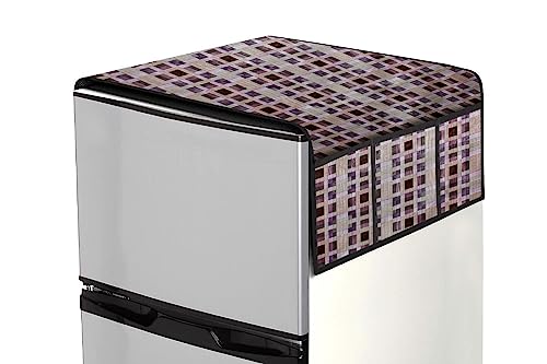 Image of Stylista Refridgerator top Cover Suitable for Samsung RR24C2823S8 /NL, 223 Liter Fridge, Dimension (WXD) 65x111 CM, Mosaic Pattern Magenta