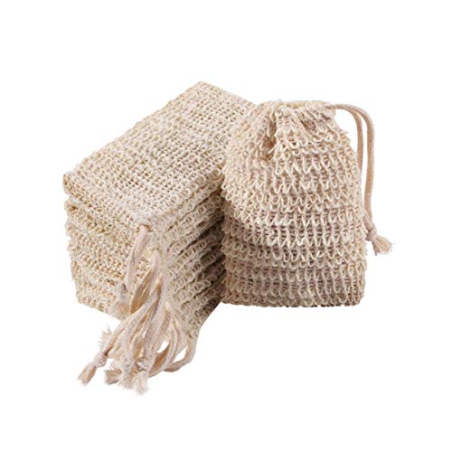 20 Pack soap Exfoliating Bag Natural Fiber Soap Bags for Foaming Drying The Soap Organic Soap Bag Saver Bags with Drawstring for Bath & Shower Use