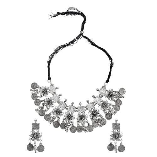 CEJewellery Set For Women Silver Plated Oxidised Pearl Style Jewellery For Women [Set of 1]