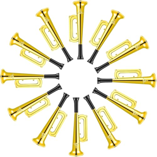 Trombe Giocattolo, 12 Pezzi Tromba Noise Maker, Tromba Per Bambini, Strumenti Musicali per Bambini, Atmosfera di Festa Tifo Trombe, Giocattoli per Compleanni Carnevali Feste ed Eventi