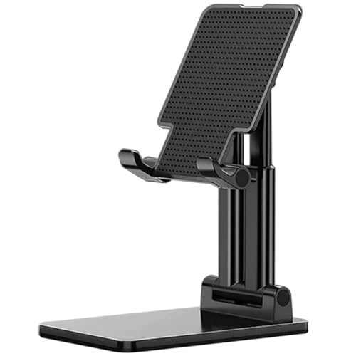 Image of Dyazo Adjustable Mobile Stand | Foldable & Portable Phone Holder with Multi-Angle & Height Adjustment | Stable Non-Slip Base | Compatible with All Smartphones & Tablets (4-10 inch) - Black