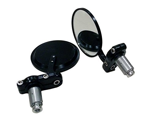MotorToGo One Pair Black CNC Round Billet 7/8' Handlebar Mirrors for 2009 Yamaha YZF R6 Team Yamaha