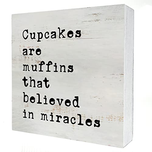 Funny-Wooden-Box-Sign-Desk-Decor-Cupcakes-are-Muffins-that-Believed-in-Miracles-Wood-Block-Plaque-Rustic-Box-Sign-for-Home-Living-Room-Shelf-Table-Decoration-5-X-5-Inch